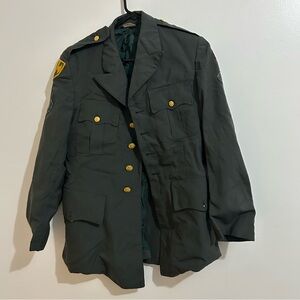 Vintage 1960s/1970s U.S. Army Green Class A Service Dress Uniform Jacket 36 R